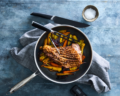 Kalfsstaartstuk met wortelgroenten