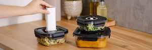 VIERKANTE VACUÜM GLAS CONTAINER - 800ML - SET - 4ST - 7