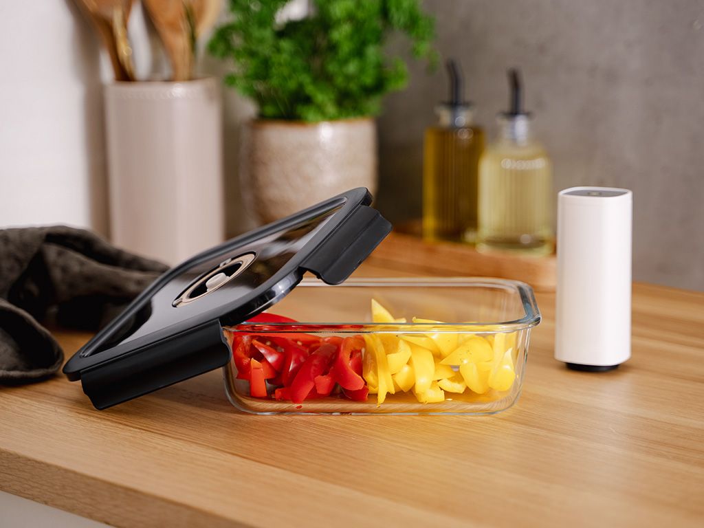 RECHTHOEKIGE VACUÜM GLAS CONTAINER - 1480ML - 2