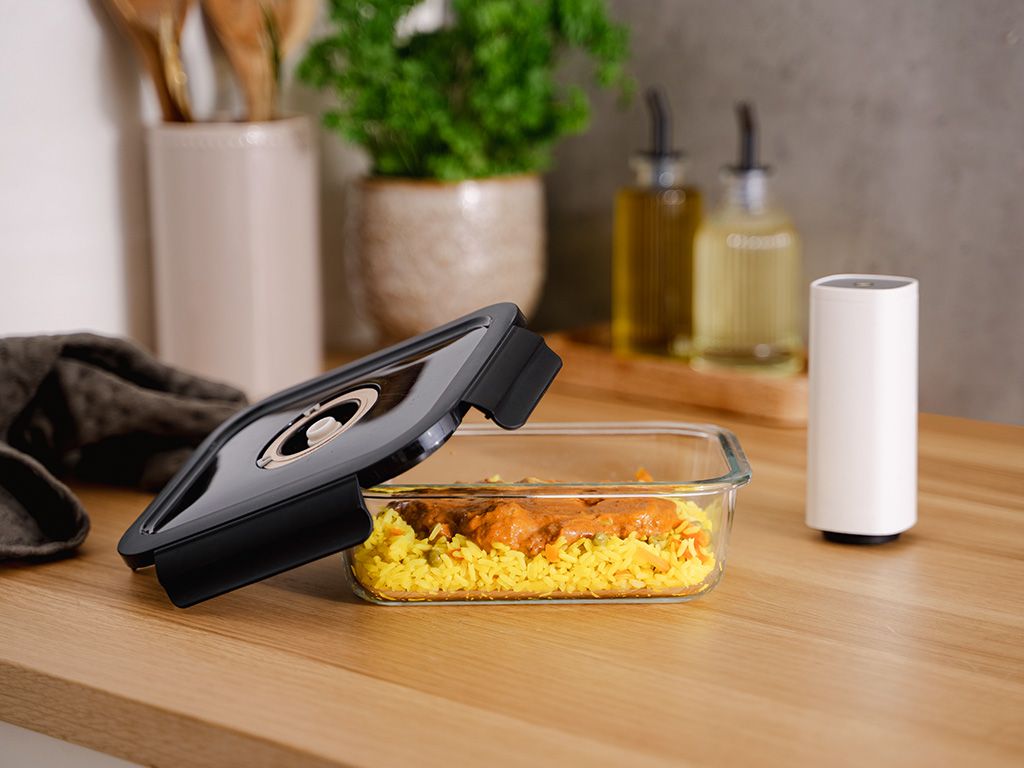 VIERKANTE VACUÜM GLAS CONTAINER - 1230ML - SET - 4ST - 2