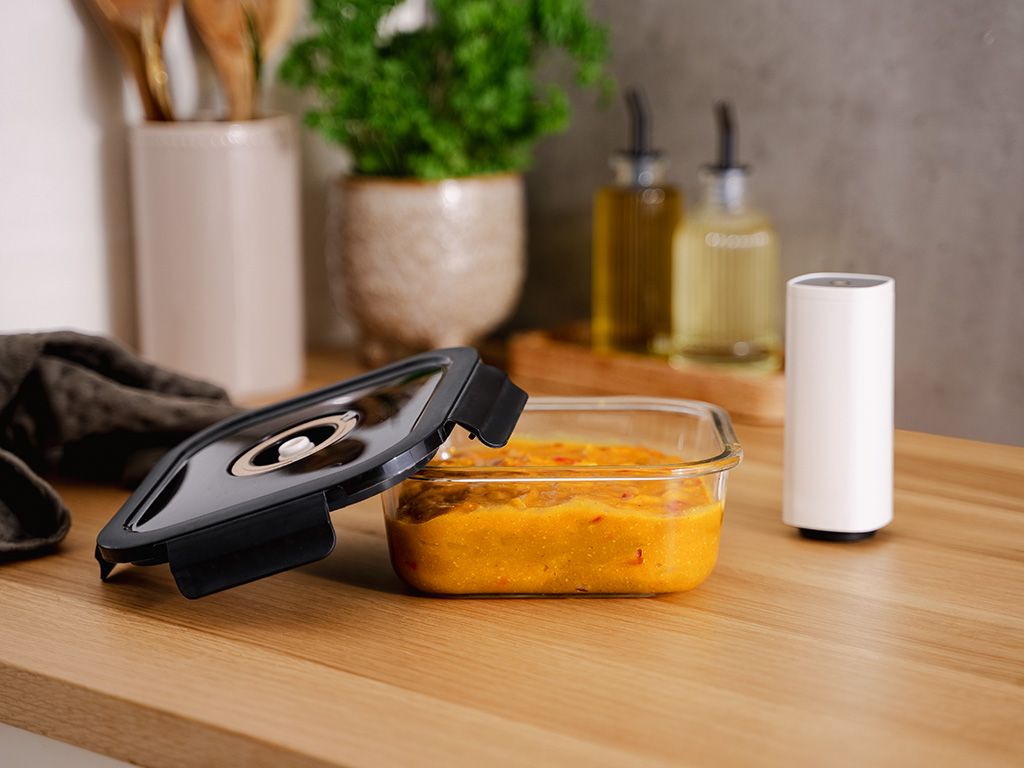 VIERKANTE VACUÜM GLAS CONTAINER - 800ML - 2