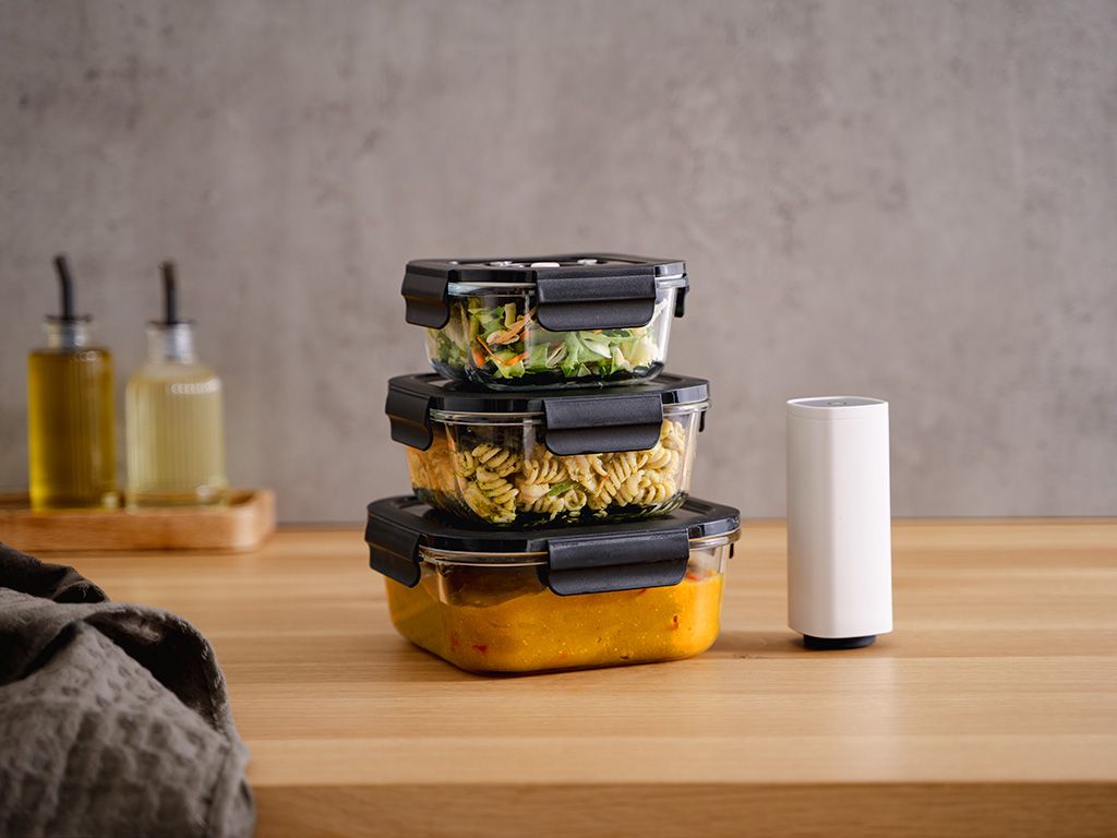 VIERKANTE VACUÜM GLAS CONTAINER - 525ML - 5