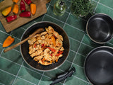 WOKPAN MET AFNEEMBARE HANDGREEP SET 30CM