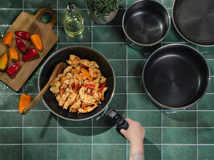 WOKPAN MET AFNEEMBARE HANDGREEP SET 30CM - 3