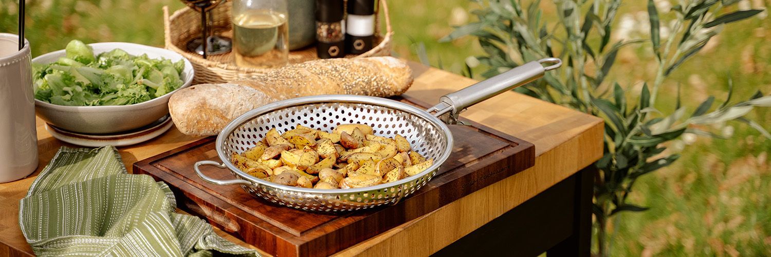 BBQ-GRILLPAN MET AFNEEMBARE HANDGREEP 28 CM