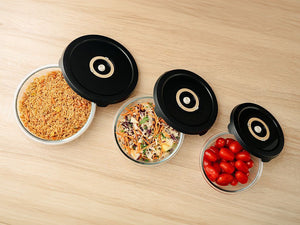 RONDE VACUÜMGLAZEN CONTAINER - COMPLETE OPSLAGSET - 7