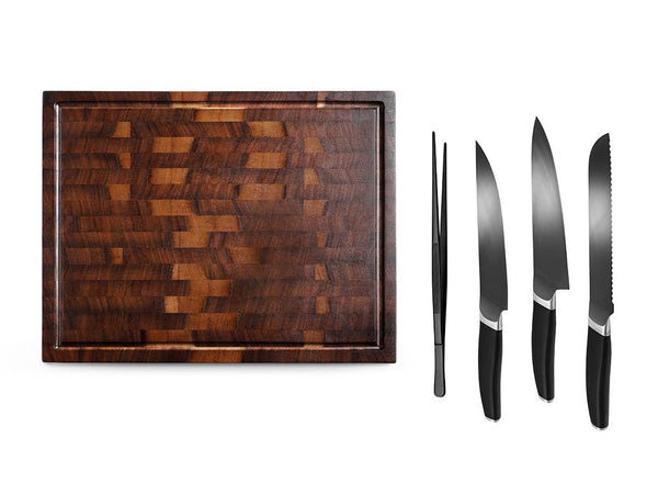 WALNOOT SNIJPLANK – PREMIUM SET