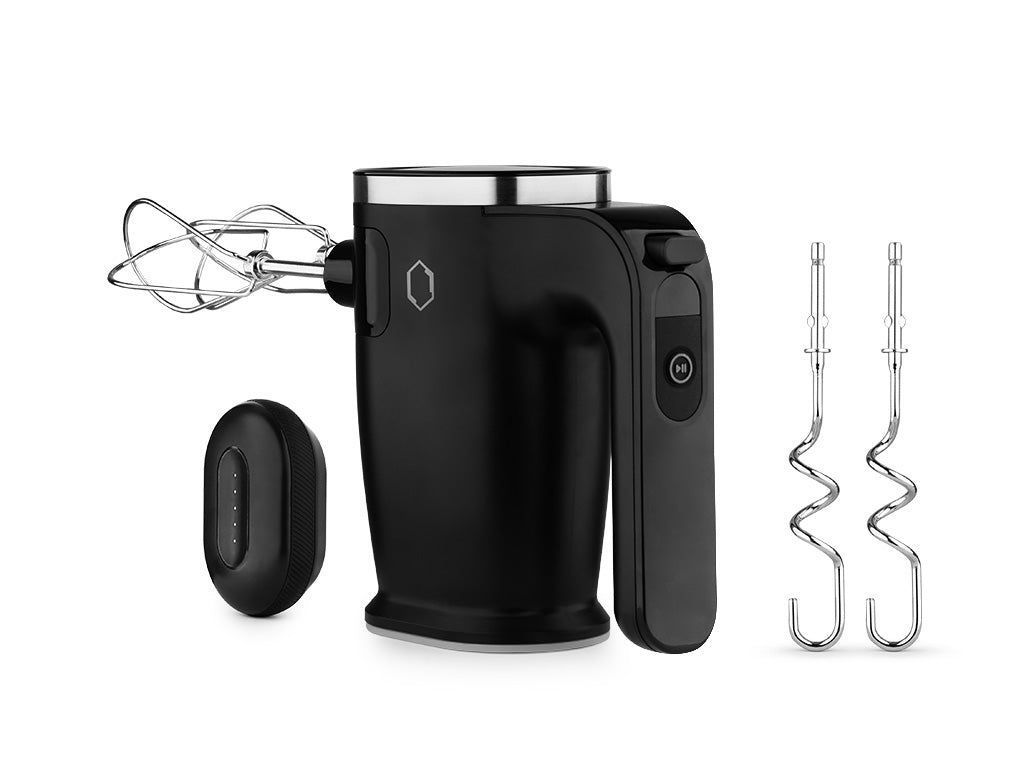 Draadloze handmixer elektrisch: mini handmixer met 4 standen en 2 garde Draadloze handmixer elektrisch: mini handmixer met 4 standen en 2 garde