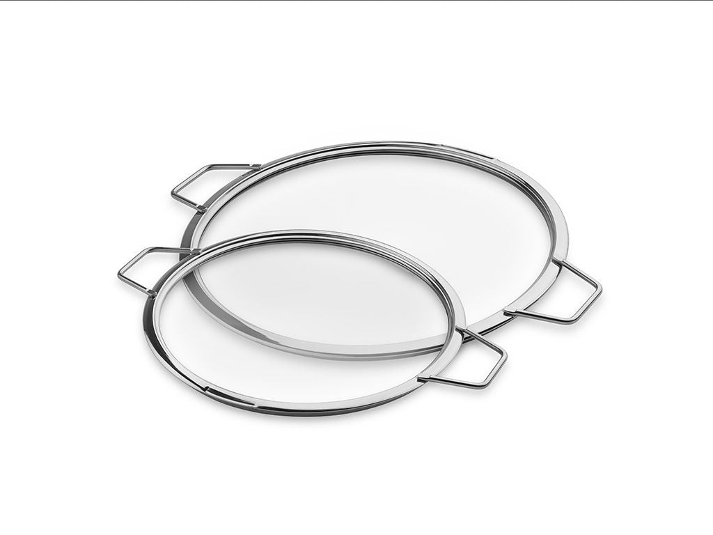 STAPELBARE GLAZEN DEKSELS – 24/ 30 CM – 2 STUKS - 1