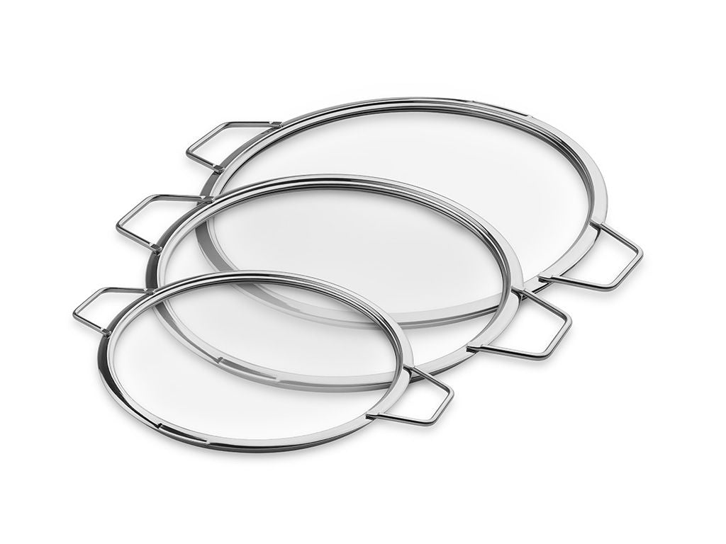 STAPELBARE GLAZEN DEKSELS – 24/ 28/ 32 CM – 3 STUKS - 1