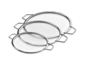 STAPELBARE GLAZEN DEKSELS – 24/ 28/ 32 CM – 3 STUKS - 1