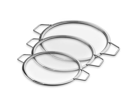 STAPELBARE GLAZEN DEKSELS – 24/ 26/ 28 CM – 3 STUKS - 1