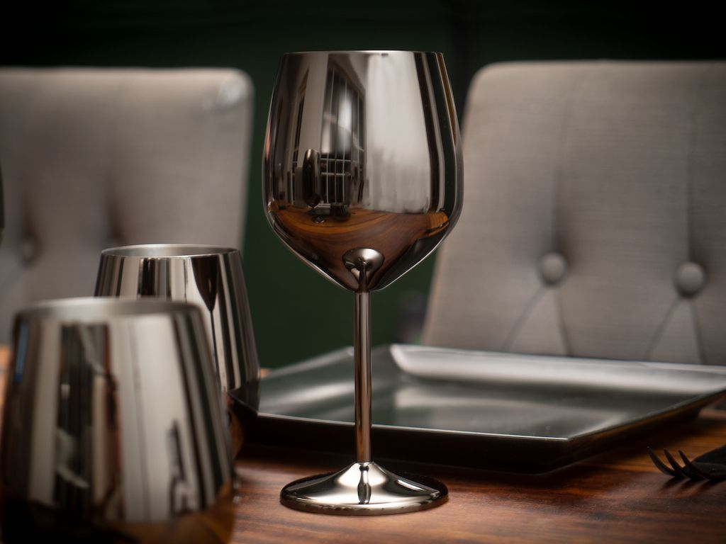 DRINKGEREI SET - WIJNGLAS IN ROESTVRIJ STAAL