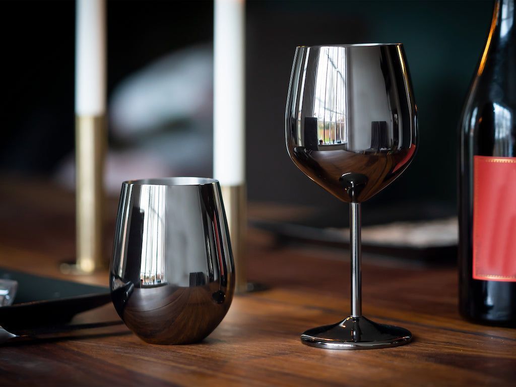 STAINLESS STEEL WINE GLASS SET 4-PC - 9