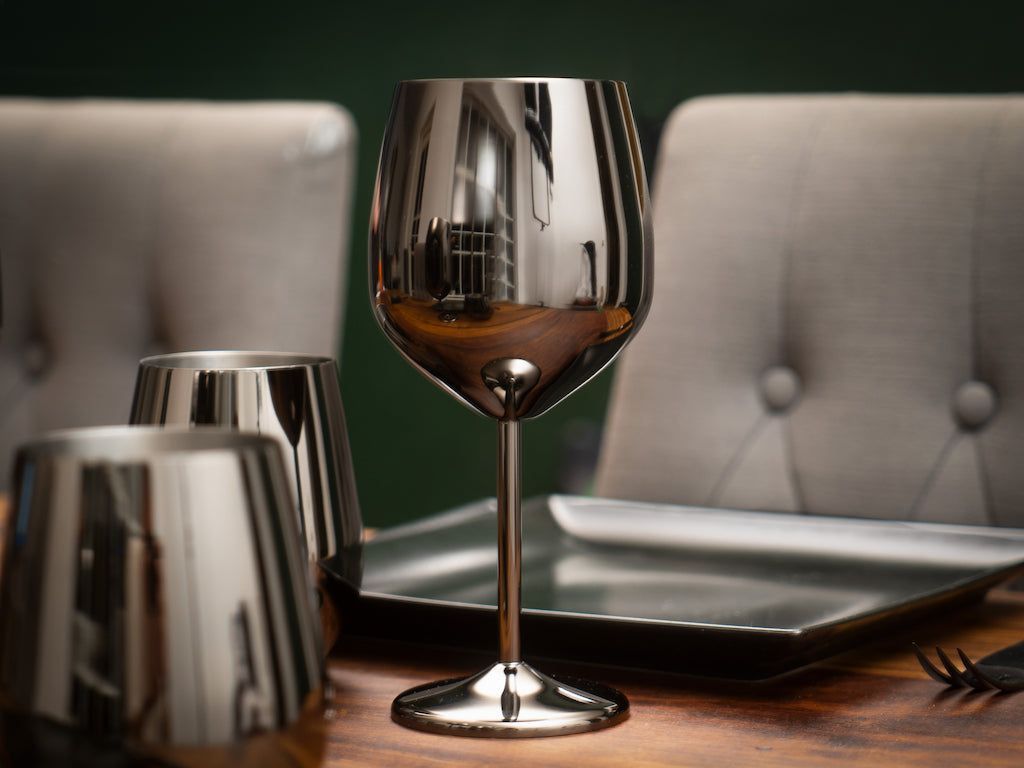 STAINLESS STEEL WINE GLASS SET 4-PC - 2