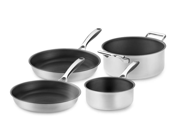 ZERO – NATUURLIJKE ANTI-AANBAK GEMENGDE PAN-/KOOKPOTSET - 4-DELEN