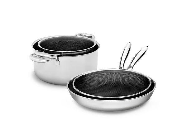 4-delen keukenset - hybride antiaanbak onyx cookware keukenset