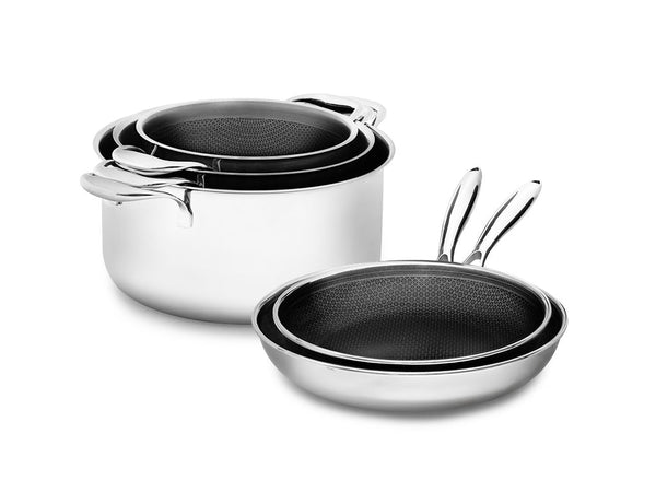 5-delen keukenset - hybride antiaanbak onyx cookware keukenset