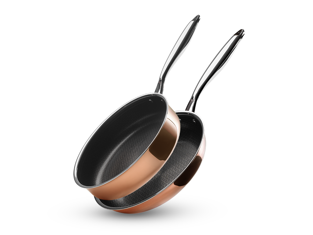 KOPER HYBRID ANTIAANBAK KOEKENPAN+SAUTÉPANSET - 2 DELEN - 1
