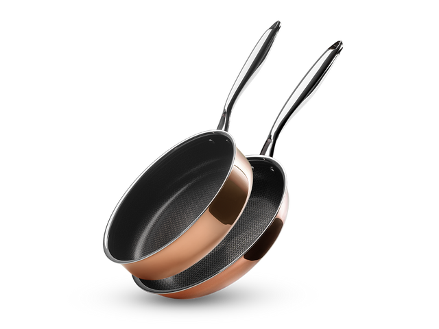KOPER HYBRID ANTIAANBAK KOEKENPAN+SAUTÉPANSET - 2 DELEN - 1