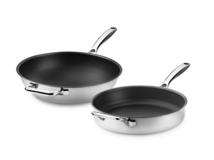 ZERO – NATUURLIJK ANTI-AANBAK WOK+SAUTEERSET – 2 DELEN - 1