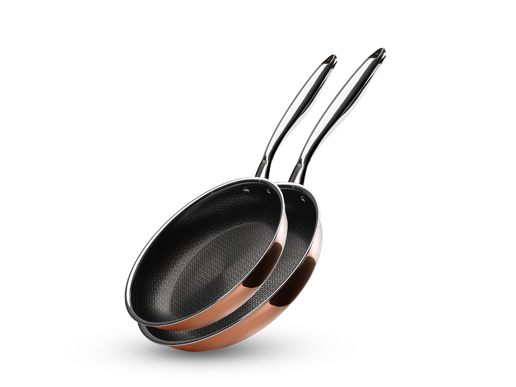 KOPER HYBRID ANTIAANBAK KOEKENPAN+SAUTÉPANSET - 2 DELEN - 1