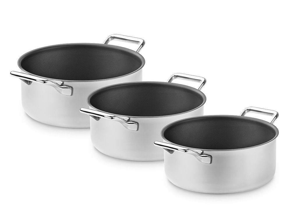ZERO – NATUURLIJKE ANTIAANBAK KOOKPOTTENSET – 3 DELIG - 1
