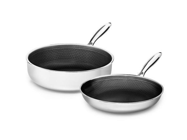 2-delen sauteerpan set - hybride antiaanbak onyx cookware sauteerpan