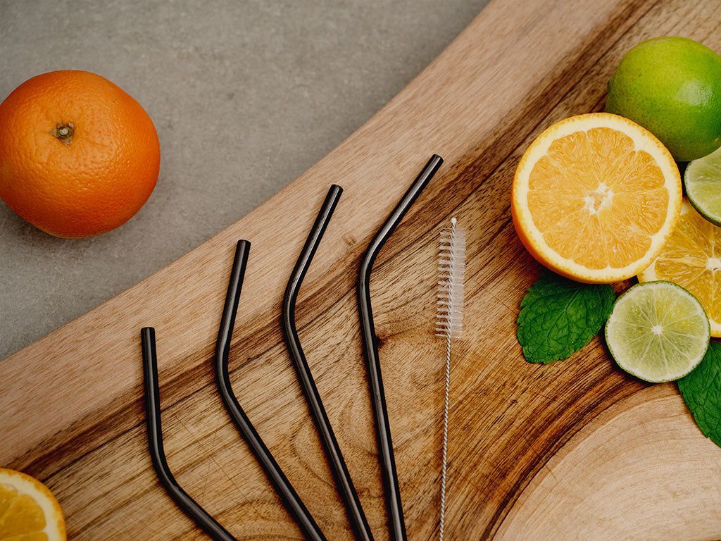 REUSABLE STEEL STRAWS - CURVED - 3