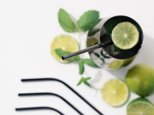 REUSABLE STEEL STRAWS - CURVED - 8
