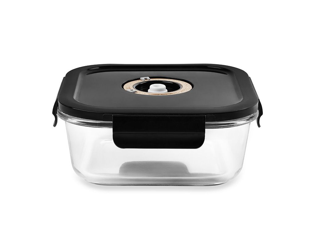 VIERKANTE VACUÜM GLAS CONTAINER - 800ML - 1