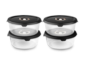 RONDE VACUÜMGLAZEN CONTAINER – 1400ML SET - 4-PAK - 1