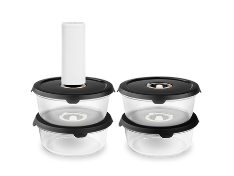 RONDE VACUÜMGLAZEN CONTAINER – 930ML SET - 4-PAK - 1
