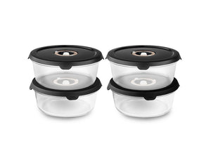 RONDE VACUÜMGLAZEN CONTAINER – 930ML SET - 4-PAK - 1