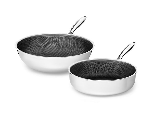 Hybride antiaanbak onyx cookware™ wok+sauteerpan set - 2-delen